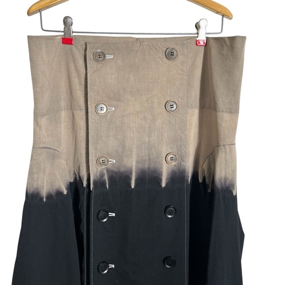 Y'S BY YOHJI YAMAMOTO Y2K Funnel Neck Wool Double-Breasted Dip-Dyed Long Jacket - Picture 11 of 16